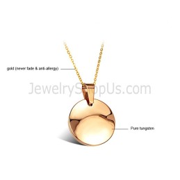 Pingente De Tungstênio Polido Em Ouro Rosa Com Largura De 720 Cm