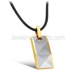 Pingente De Design Multifacetado Intrincado Em Prata Tungstênio Com Revestimento Em Ouro 18K C630