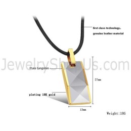 Pingente De Design Multifacetado Intrincado Em Prata Tungstênio Com Revestimento Em Ouro 18K C630