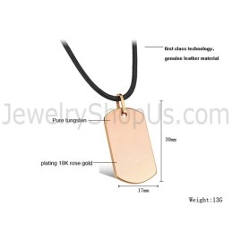 Pingente De Etiqueta De Tungstênio Em Ouro Rosa C633