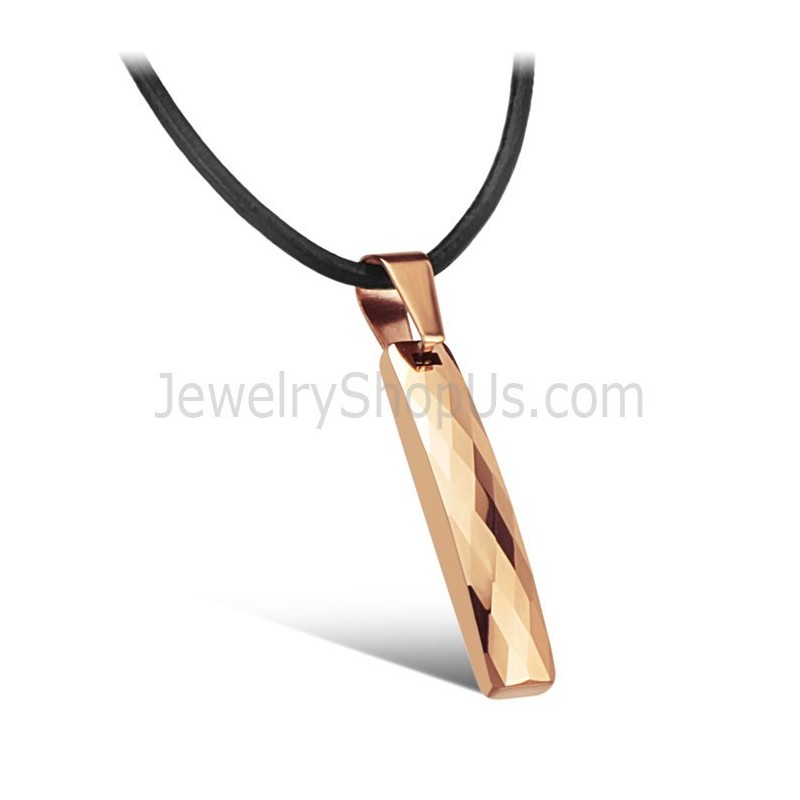 Pingente Retangular De Tungstênio Com Design Multifacetado E Intrincado Em Ouro Rosa C631 Pingente Retangular De Tungstênio Com Design Multifacetado E Intrincado Em Ouro Rosa C631