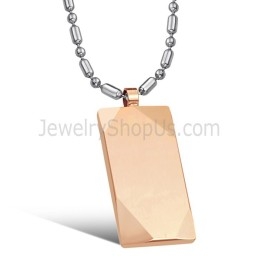 Pingente De Tungstênio De Alto Polimento Em Ouro Rosa C638