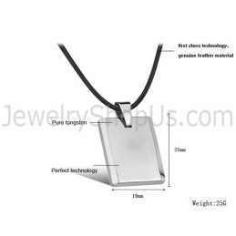 Pingente Quadrado De Tungstênio Com Alto Polimento C635
