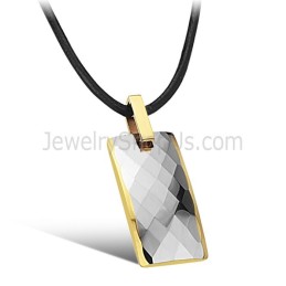 Pingente De Tungstênio Com Design Multifacetado E Revestimento Em Ouro 18K C632