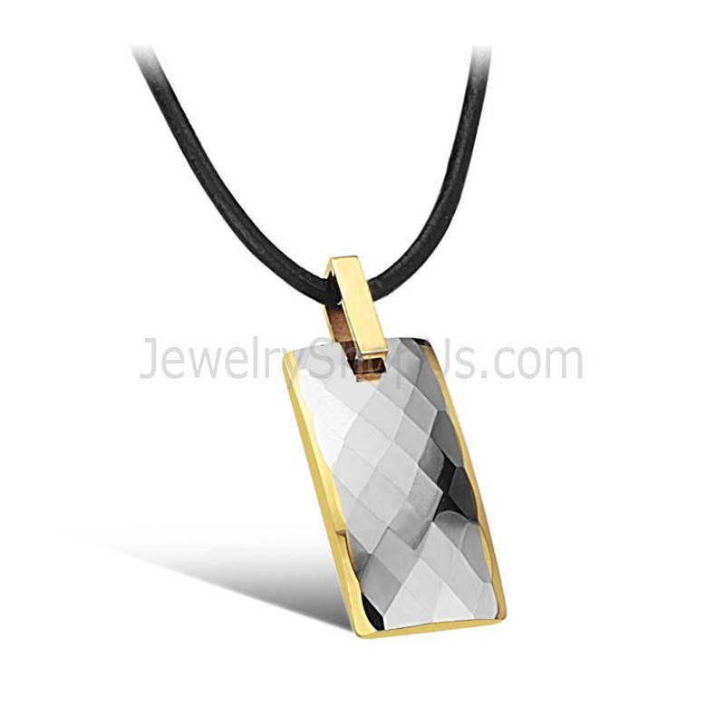 Pingente De Tungstênio Com Design Multifacetado E Revestimento Em Ouro 18K C632 Pingente De Tungstênio Com Design Multifacetado E Revestimento Em Ouro 18K C632