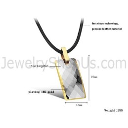 Pingente De Tungstênio Com Design Multifacetado E Revestimento Em Ouro 18K C632