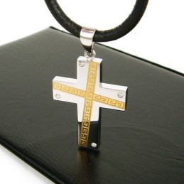 Pingente De Titânio Puro Com Pedra Preciosa Cool Man Cross