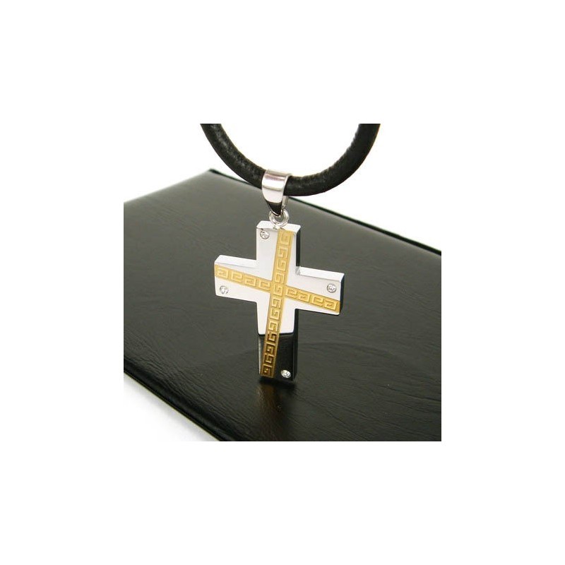 Pingente De Titânio Puro Com Pedra Preciosa Cool Man Cross Pingente De Titânio Puro Com Pedra Preciosa Cool Man Cross
