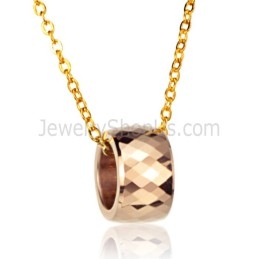 Pingente De Tungstênio Com Design Multifacetado Intrincado Em Ouro Rosa Lx718