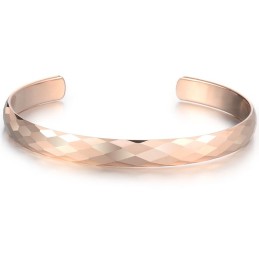 Pulseira De Ouro Rosa De Tungstênio Com Alto Polimento C895