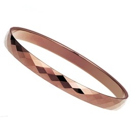Pulseira De Casal Em Ouro Rosa Com Alto Polimento De Tungstênio C889