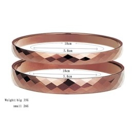 Pulseira De Casal Em Ouro Rosa Com Alto Polimento De Tungstênio C889