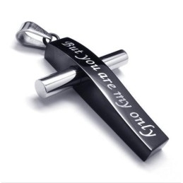Colar Com Pingente De Cruz De Aço Titânio Masculino