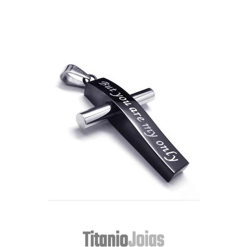 Colar Com Pingente De Cruz De Aço Titânio Masculino