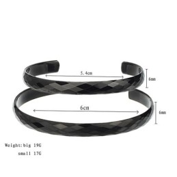 Pulseiras De Casal De Tungstênio Preto Com Alto Polimento C896