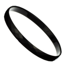Pulseira De Tungstênio Preto Com Alto Polimento C888
