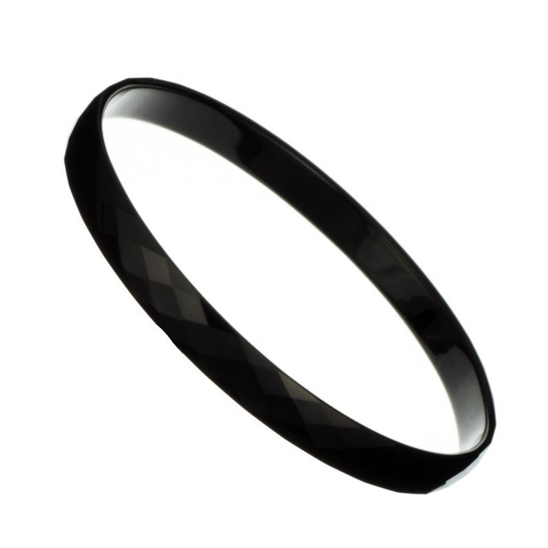 Pulseira De Tungstênio Preto Com Alto Polimento C888 Pulseira De Tungstênio Preto Com Alto Polimento C888