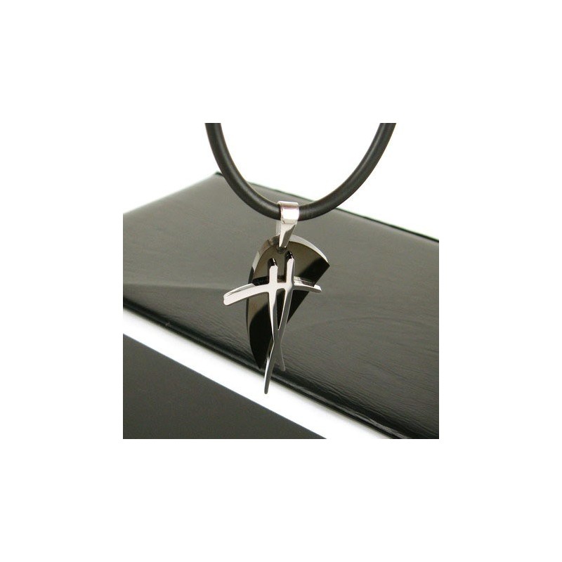 Colar Com Pingente De Aço Titânio Sutra Man Black Symbol Para Presente Colar Com Pingente De Aço Titânio Sutra Man Black Symbol Para Presente