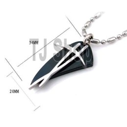 Colar Com Pingente De Aço Titânio Sutra Man Black Symbol Para Presente