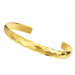 Pulseira De Casal Com Design Multifacetado Intrincado E Ouro Tungstênio De Alto Polimento C893