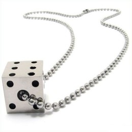 Colar Com Pingente De Titânio Puro Cool Man Solid Dice