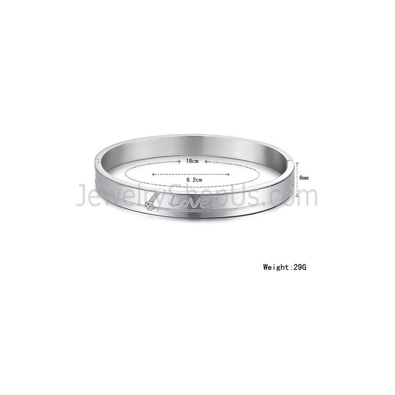 Pulseiras De Casal "Love" De Tatanium Com Strass C874 Pulseiras De Casal "Love" De Tatanium Com Strass C874
