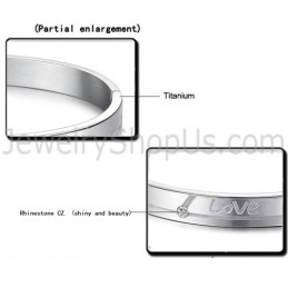 Pulseiras De Casal "Love" De Tatanium Com Strass C874
