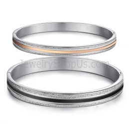 Pulseiras De Casal Tatanium Em Ouro Rosa E Preto C869