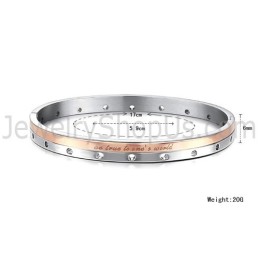 Pulseiras De Casal Tatanium Em Ouro Rosa E Preto "Be True To One'S World" Com Furos Circulares C868