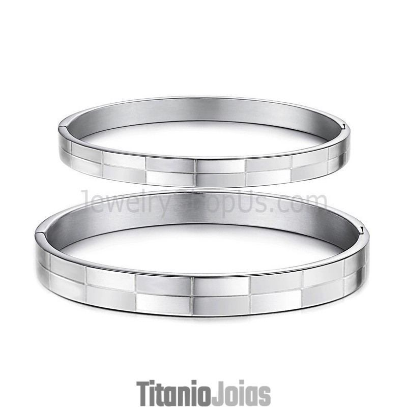 Pulseiras De Casal De Grade Simples De Tatanium C855 Pulseiras De Casal De Grade Simples De Tatanium C855