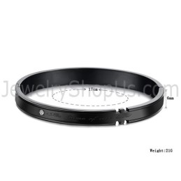 Pulseiras De Casal De Tatanium Com Strass (Preto E Ouro Rosa) C731