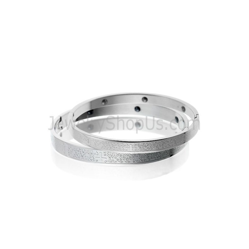 Pulseiras De Casal Com Energia Magnética E Cruz De Tatanium C716