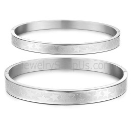 Pulseiras De Casal De Tatanium Com Estrelas C863