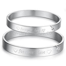 Pulseiras De Casal Tatanium Sweetheart "Forever Love" Com Strass C847