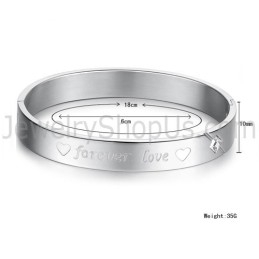 Pulseiras De Casal Tatanium Sweetheart "Forever Love" Com Strass C847