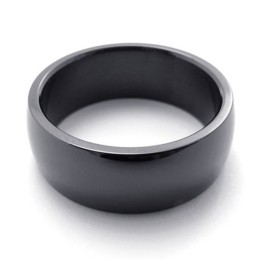 Anel De Titânio Preto Polido