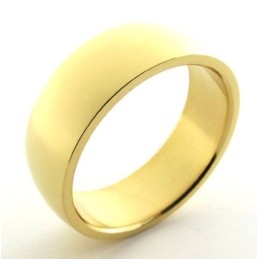 Anel De Titânio Polido Dourado