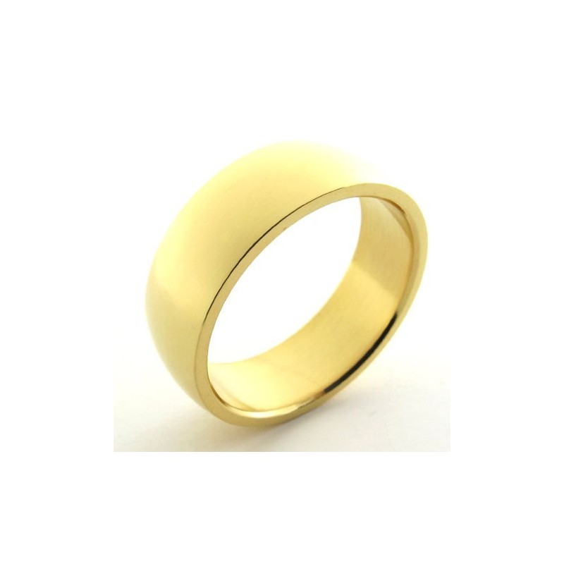 Anel De Titânio Polido Dourado Anel De Titânio Polido Dourado