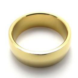 Anel De Titânio Polido Dourado