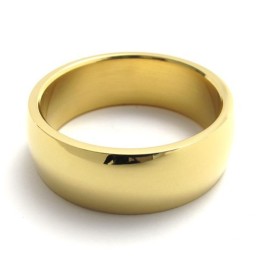 Anel De Titânio Polido Dourado