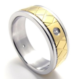 Anel De Ouro E Diamante De Titânio