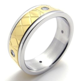 Anel De Ouro E Diamante De Titânio