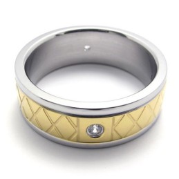 Anel De Ouro E Diamante De Titânio