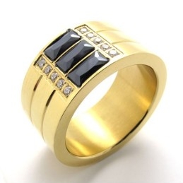 Anel De Titânio Dourado