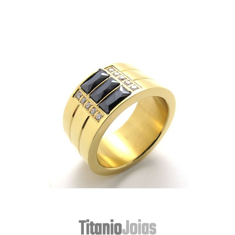 Anel De Titânio Dourado Anel De Titânio Dourado