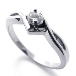 Anel De Titânio Com Diamante Feminino