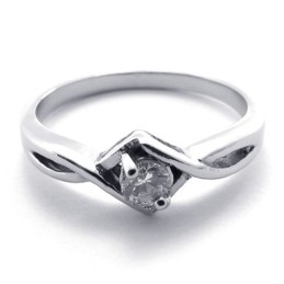 Anel De Titânio Com Diamante Feminino