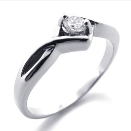 Anel De Titânio Com Diamante Feminino