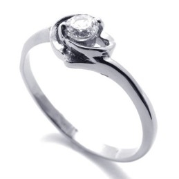 Anel De Titânio Com Diamante Para Mulheres