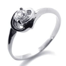 Anel De Titânio Com Diamante Para Mulheres